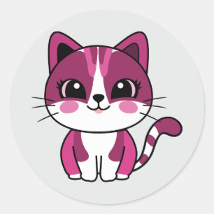 Rond sticker pour chat mignon