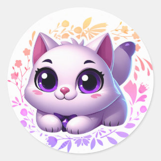 Rond sticker pour chat mignon