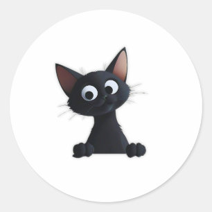 Rond Sticker pour chat noir