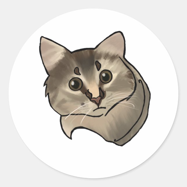 Rond Sticker pour chaton mignon Pip (Devant)