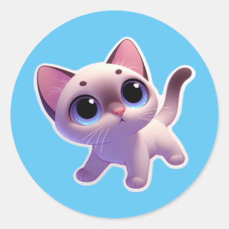 Rond sticker pour chaton siamois mignon