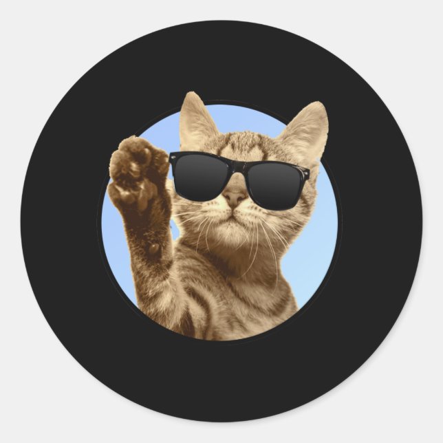 Rond Sticker pour chats cool (Devant)