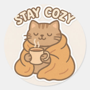 Rond Sticker pour chats de séjour confortable - Design