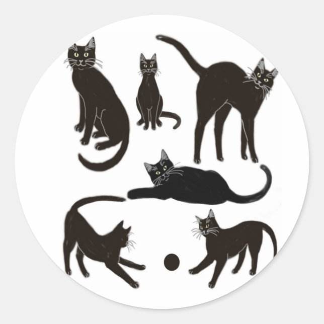 Rond Sticker pour chats noirs (Devant)