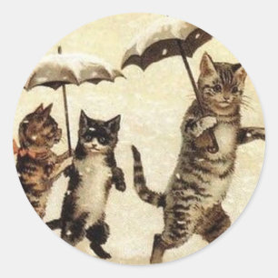 Rond Sticker pour chats Vintages Louis Wain