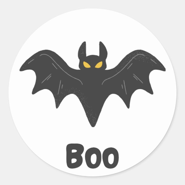 Rond Sticker pour chauve-souris d'Halloween (Devant)