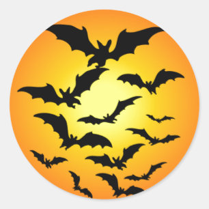 Rond Sticker pour chauve-souris d'Halloween