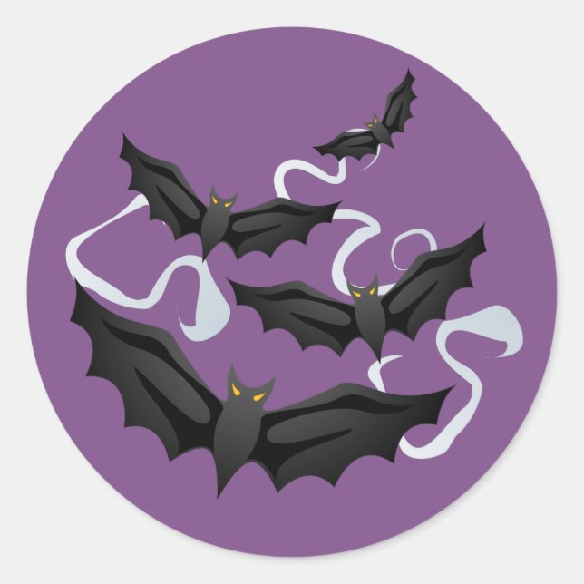 Rond Sticker pour chauve-souris d'Halloween (Devant)
