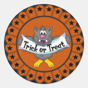 Rond Sticker pour chauve-souris d'Halloween