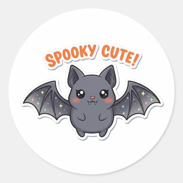 Rond Sticker pour chauve-souris Kawaii - Vampire d'Hall (Devant)