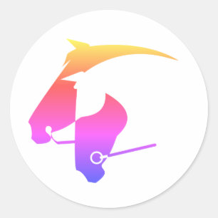 Rond Sticker pour Cheval Arc-en-ciel