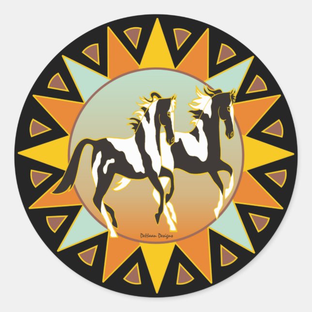 Rond Sticker pour Cheval de Peinture Star du désert (Devant)