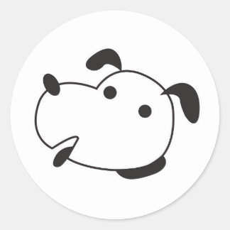 Rond Sticker pour chien à l'air drôle