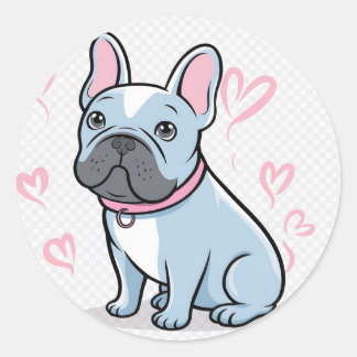 Rond Sticker pour chien de dessin mignon et animal de c