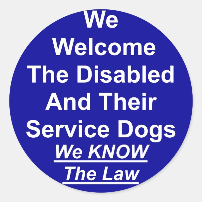 Rond Sticker pour chien de service d'accueil (Devant)