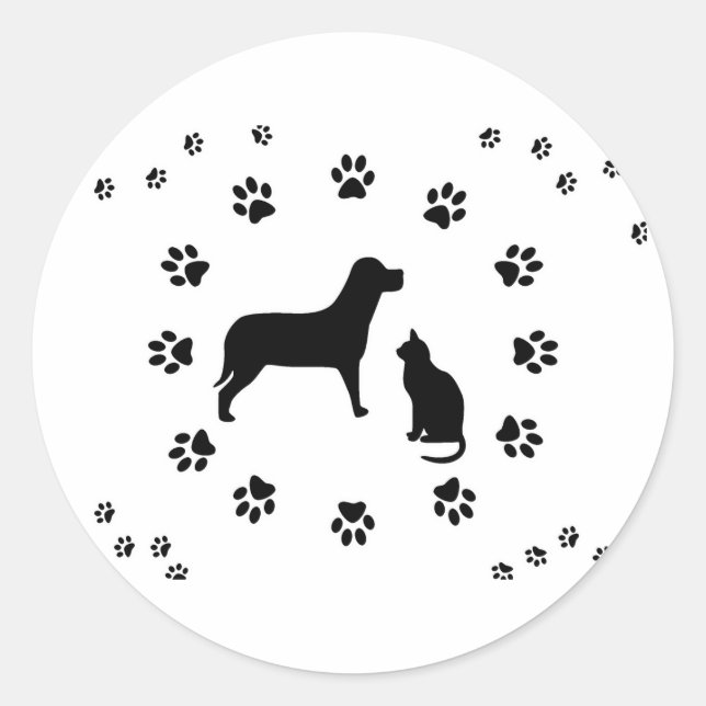 Rond Sticker pour chien et chat (Devant)