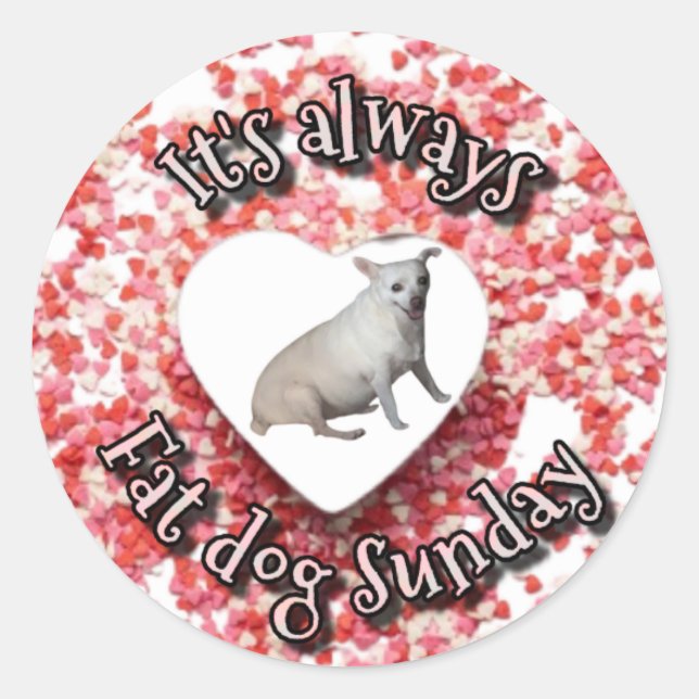 Rond Sticker pour chien gras (Devant)