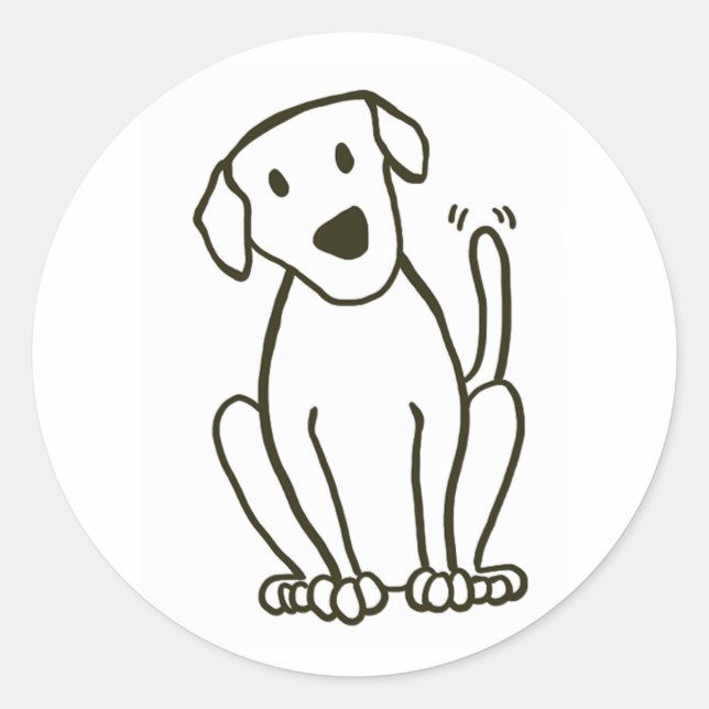 Rond Sticker pour chien - Labrador Love (Devant)