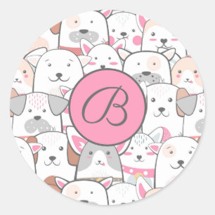Rond Sticker pour chiens mignons