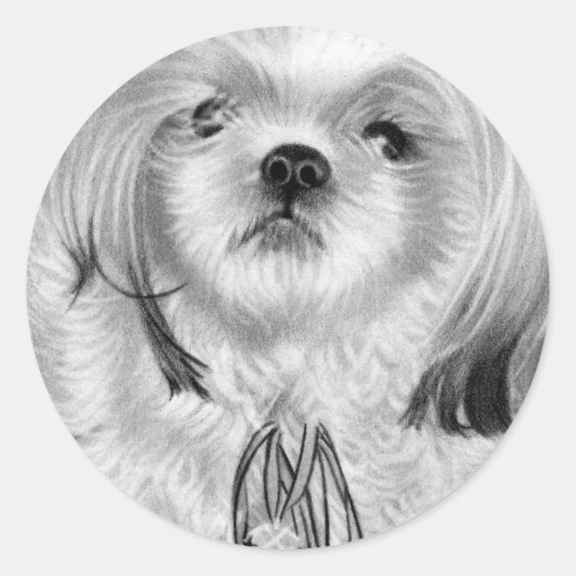 Rond Sticker pour chiot pour cloches en argent (Devant)