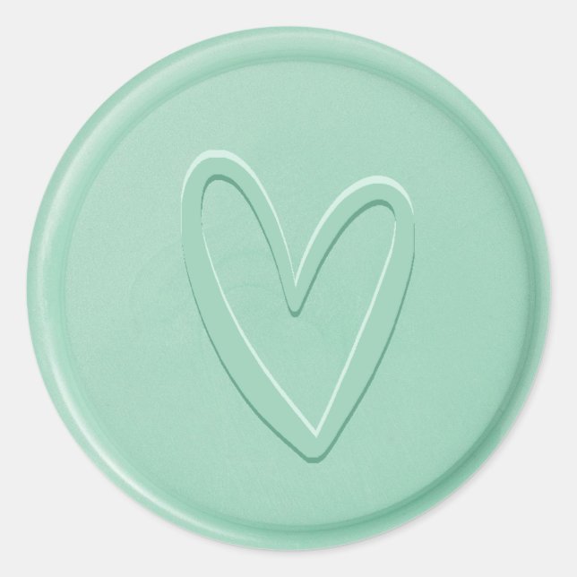 Rond Sticker pour cire de cire de coeur d'amour (Devant)