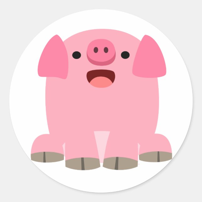 Rond Sticker pour cochon à cartons mignon (Devant)