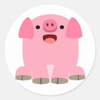 Rond Sticker pour cochon à cartons mignon