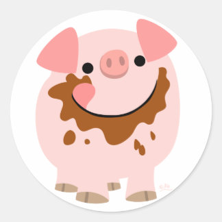 Rond Sticker pour cochon au chocolat