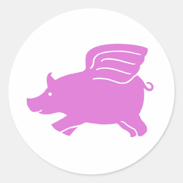 Rond Sticker pour cochon volant - rose (Devant)