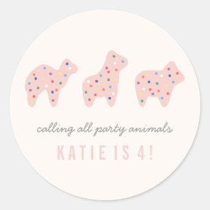 Rond Sticker pour cookies animaux - Bubblegum