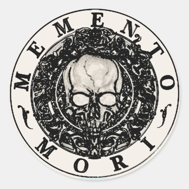 Rond Sticker pour crâne Memento Mori (Devant)