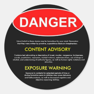 Rond Sticker pour danger biblique