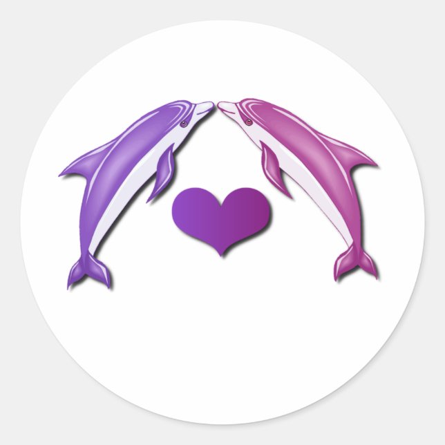 Rond Sticker pour dauphins baisants (Devant)