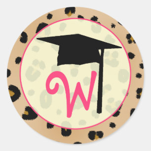 Rond Sticker pour diplôme - Monogramme Empreinte de léo