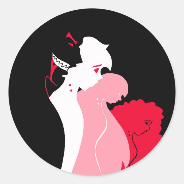 Rond Sticker pour Dracula et ses victimes (Devant)