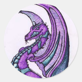 Rond Sticker pour dragon souriant / Sceau d'enveloppe