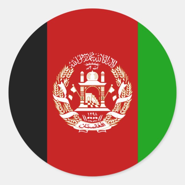 Rond Sticker pour drapeau afghan (Devant)