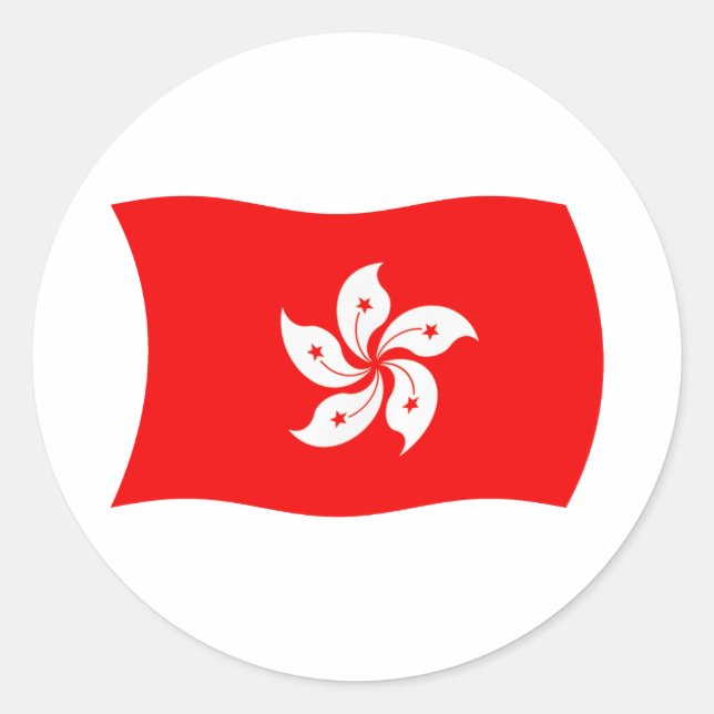 Rond Sticker pour drapeau de Hong Kong (Devant)