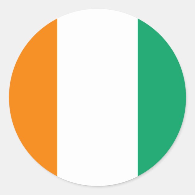 Rond Sticker pour drapeau de la Côte d'Ivoire (Devant)