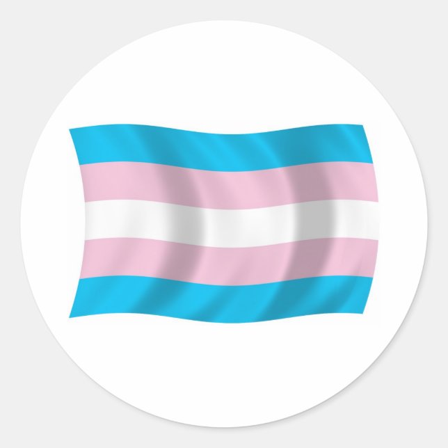 Rond Sticker pour drapeau de la fierté transgenre (Devant)