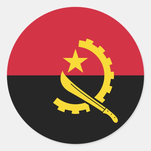 Rond Sticker pour drapeau de l'Angola (Devant)
