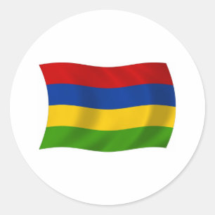 Rond Sticker pour drapeau de l'île Maurice