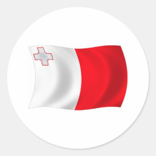 Rond Sticker pour drapeau de Malte