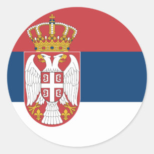 Rond Sticker pour drapeau de Serbie