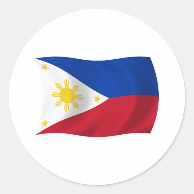Rond Sticker pour drapeau des Philippines (Devant)