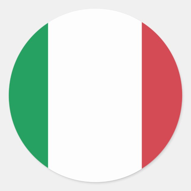 Rond Sticker pour drapeau d'Italie (Devant)