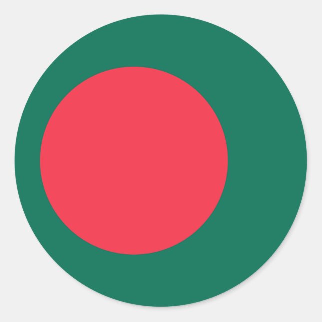 Rond Sticker pour drapeau du Bangladesh (Devant)