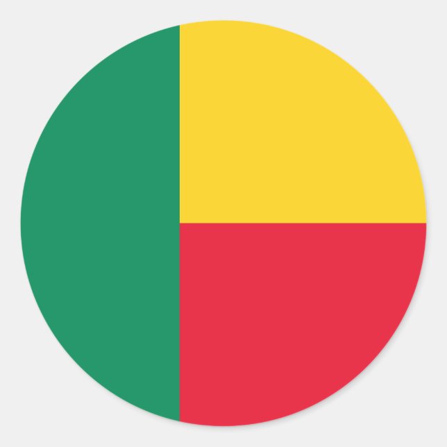 Rond Sticker pour drapeau du Bénin (Devant)
