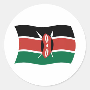 Rond Sticker pour drapeau du Kenya