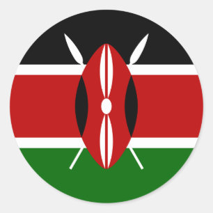 Rond Sticker pour drapeau du Kenya